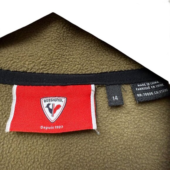 Rossignol Fleece Ski Top Size 14 Boys Brown 1/4 Zip Mock Neck Pullover - Picture 6 of 12